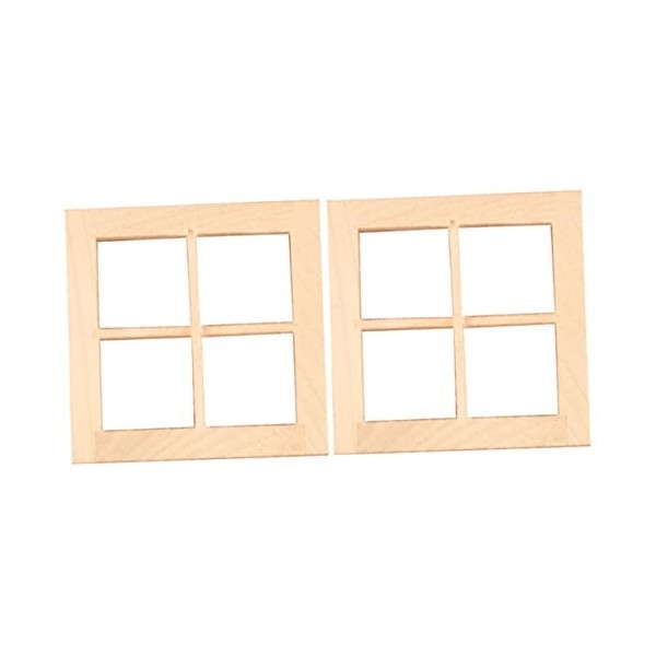 SEWACC 2Pcs Fenêtres - Meubles Mini Ornement Accessoires Volet/Obturateur Bois Décoration Maison Décor Accessoires Poupée Min