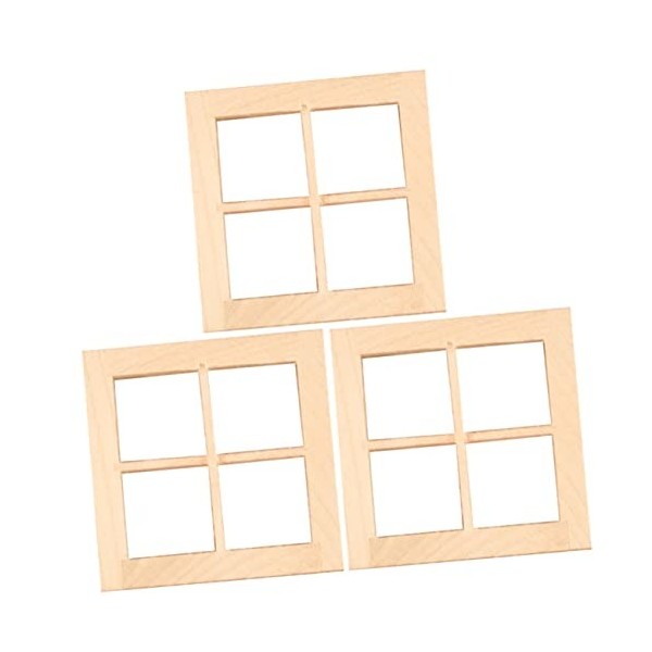 SEWACC 2Pcs Fenêtres - Meubles Mini Ornement Accessoires Volet/Obturateur Bois Décoration Maison Décor Accessoires Poupée Min