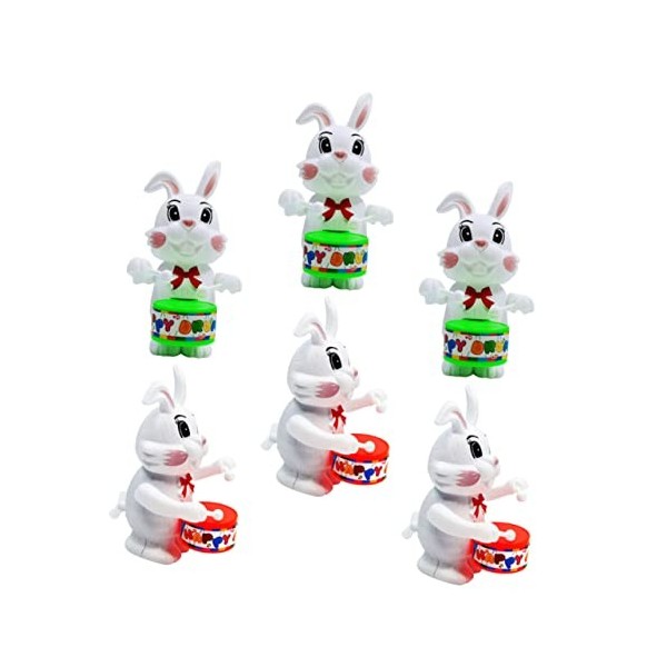 Toyvian 6Pcs Décor De Statue De Lapin De Tambour Décor De Table Paniers De Lapin Jouets DHorlogerie De Lapin Centres De Tabl