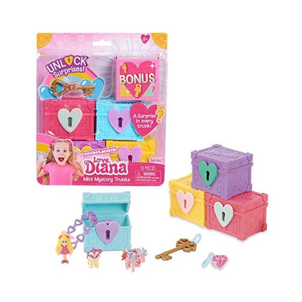 LOVE DIANA, Coffret de 4 coffres Surprises avec Bracelet et Charms. Modèles aléatoires, Jouet pour Enfants dès 3 Ans, LVE03, 