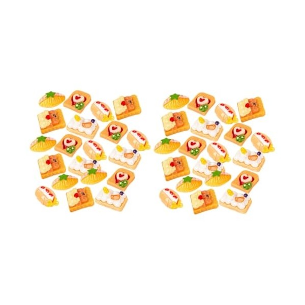 Amosfun 20 Pièces Simulé Manger du Pain Mini Gâteau Téléphone Cas avec Charme Mini Maison De Poupée Bonbons Pendentif Charme 