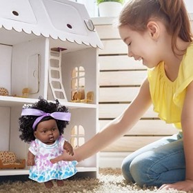 BHKC Poupée Fille réaliste,Poupée bébé Peau foncée | Renaissance Jouets lavables pour Enfants poupées bébé Fille poupée Cheve