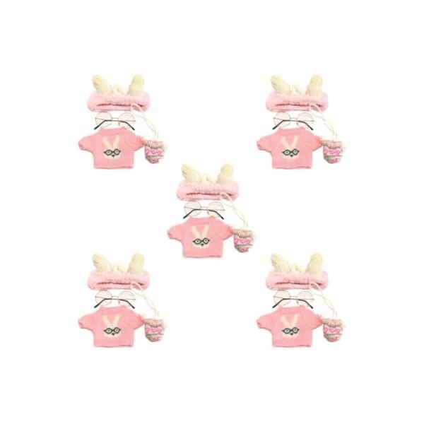 Paowsietiviity Vêtements et accessoires de poupée doux pour poupées en peluche de 25 à 30 cm, gris foncé, lot de 4 pièces 8