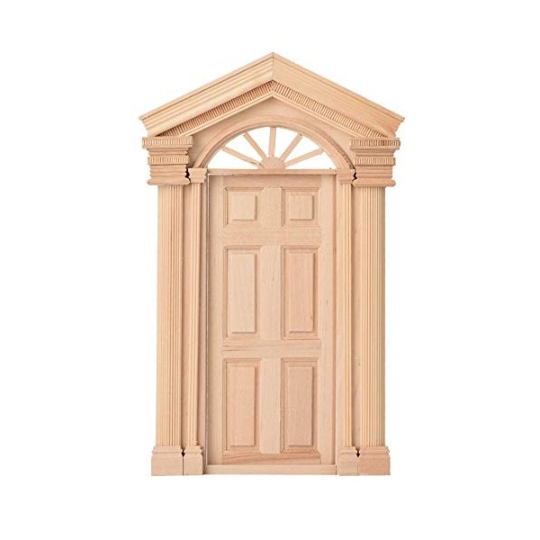 Porte de Maison de Poupée, Mini Porte à Clocher en Bois, Porte Féerique Miniature pour Maison de Poupée 1/12