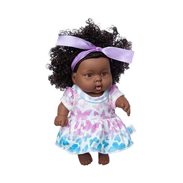 BABARLA 2 pièces poupée bébé africaine noire poupées bébé réalistes  lavables avec vêtements et bandeau pour enfants 