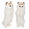 Okuyonic Figurine de Chat à Fourrure, modèle de Chat en Peluche Animal Adorable simulé Joli décor pour Les Enfants pour Les B