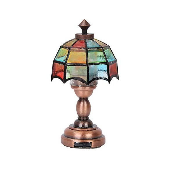 VGEBY Lampe de Table LED 1:12, Ornement de Simulation Miniature coloré, Accessoire de Maison de Poupée