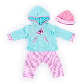 Bayer Design Design-84675AA 84675AA Vêtements de poupée 40-46 cm, Accessoires pour Poupon, Pantalon, t-Shirt, Bonnet, Rose, P
