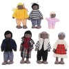 Zixyqol Ensemble De Poupées Familiales Mignonnes, Marionnettes Miniatures, Jouets éducatifs en Bois pour Personnes De 1 à 7 A