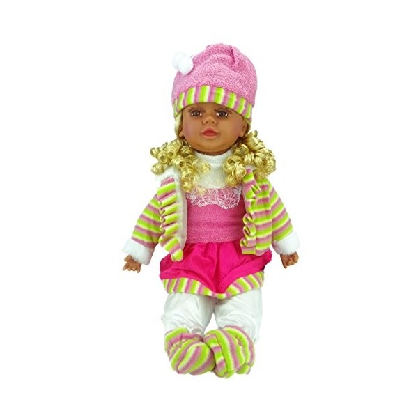 Shannon Collection Poupée élégante à la Mode pour Enfants Tenue Vert/Rose/Blanc rayé C 