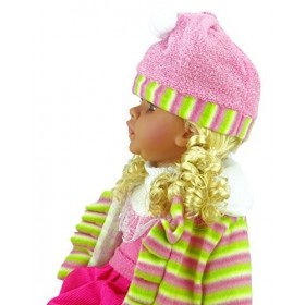 Shannon Collection Poupée élégante à la Mode pour Enfants Tenue Vert/Rose/Blanc rayé C 