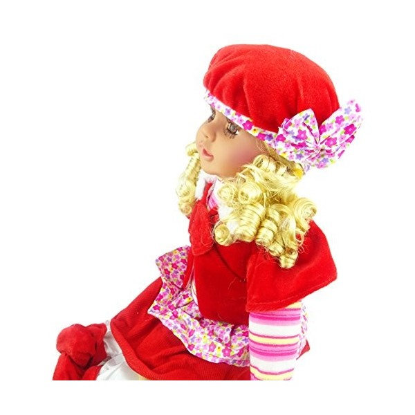 Shannon Collection Poupée élégante à la Mode pour Enfants Red Hat / Jumper / Skirt Stripy Top E 