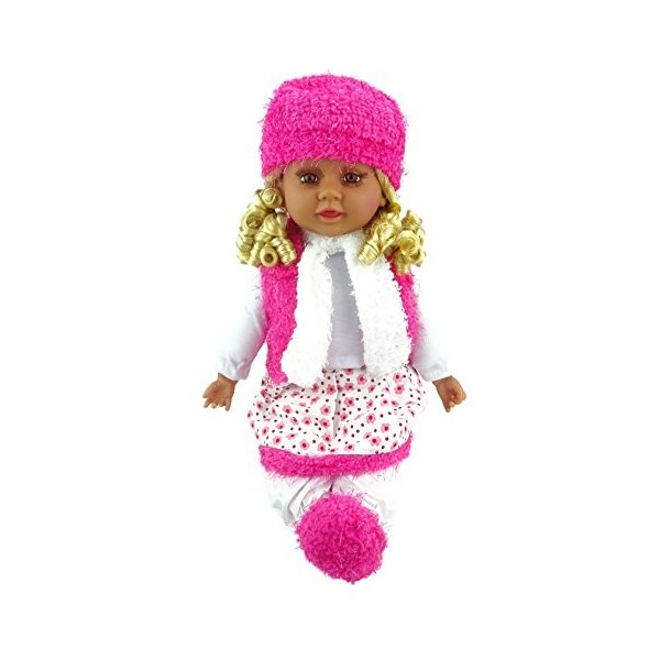 Shannon Collection Poupée élégante à la Mode pour Enfants Wooly Pink Hat/Jacket/Chaussures Fille Fleur F 