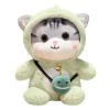 BYNYXI Peluche Chat Oreiller, 30cm Kawaii Chaton Peluche Transformer Lapin Dinosaure Peluche Câlin Oreiller Animal Peluche Or