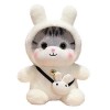 BYNYXI Peluche Chat Oreiller, 30cm Kawaii Chaton Peluche Transformer Lapin Dinosaure Peluche Câlin Oreiller Animal Peluche Or