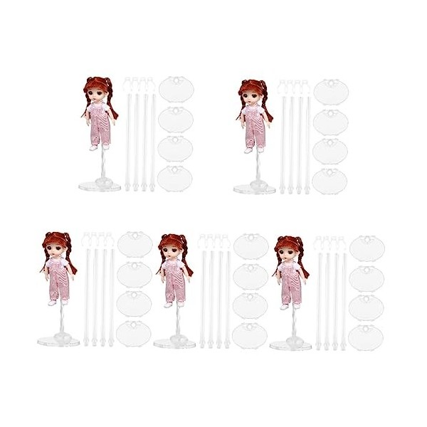 Toyvian Support De 20 Pièces Présentoir Transparent Mini Poupées Support Transparent Organisateurs De Porte-Poupée Supports D