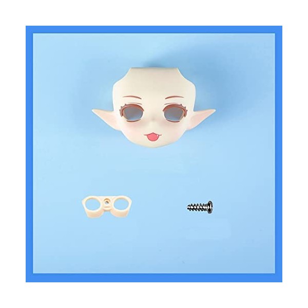 XiDonDon Visage de Remplacement pour GSC, YMY, P9, Ob11 Corps de poupée Poupées Visage Jouets 1/12 BJD Accessoires dextensio