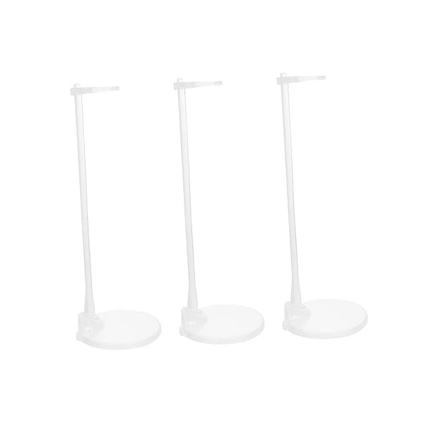 ibasenice 3 Pièces Poupée Cintre Blanc Vêtements Rack Clair Stand Paré Accessoires Poupée Support DAffichage Poupée Robe Tit