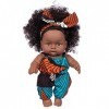 Uteruik Poupée noire de 20,3 cm - Poupée africaine américaine avec bandeau - Cadeau danniversaire de Noël pour enfants garço