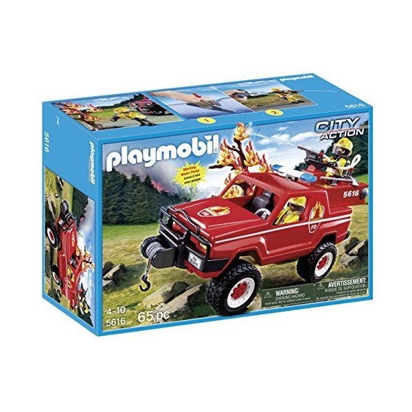 Playmobil - 310012-5616 - 4x4 Pompier dintervention avec Lance À  Eau