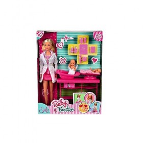 Simba - Steffi Love Pédiatre - Poupée Mannequin 29cm - Table de Consultation - Matériel Médical + 2 Bébés Inclus - 105732608
