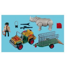 Playmobil - 4832 - Jeu de construction - Véhicule de safari avec rhinocéros