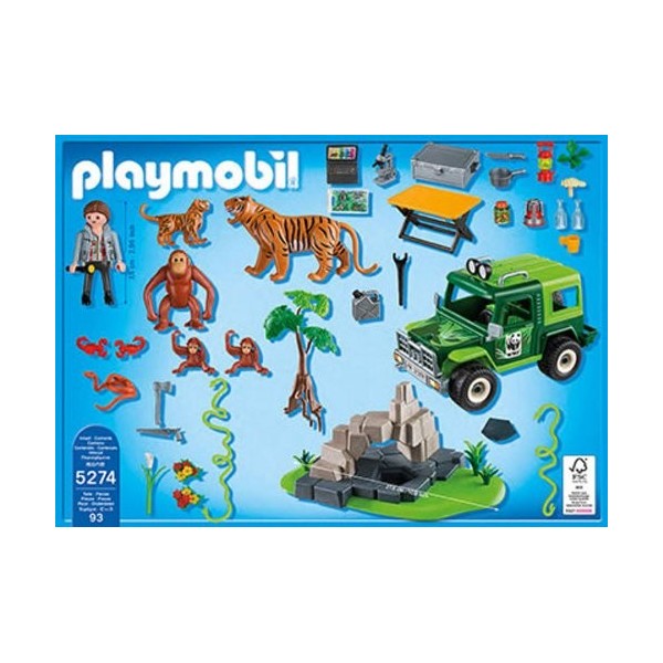 Playmobil Wild Life 5274 vehicule dexploration avec Animaux de la Jungle