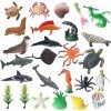 Steemjoey 26PCS Figures Animaux Marins Jouets, Océan Animaux Marins Jouets, Realistic Under The Sea Life Figurine Bain Jouets