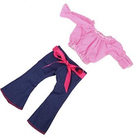 Vakitar Ensemble de vêtements de poupée à la Mode en Tissu Fille Tenues de poupée Pantalon Accessoire de poupée Cadeau de béb