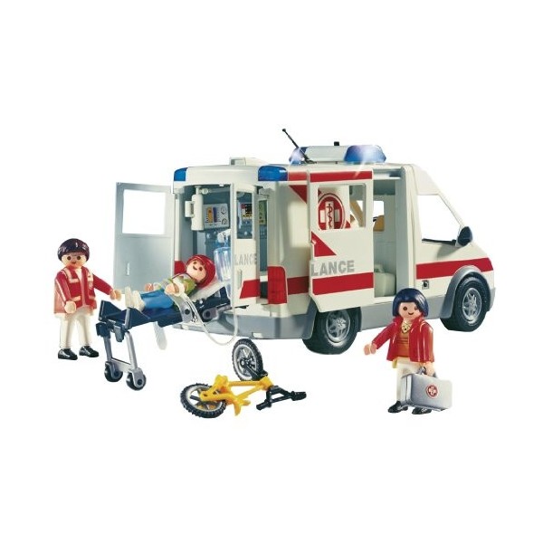 Playmobil - 4221 - Jeu de construction - Ambulanciers / blessé / véhicule