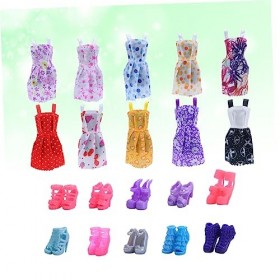 Toyvian Paquet De 10 Vêtements Chaussures Habillées De Poupée Chaussures De Poupée Accessoires De Bébé Robe