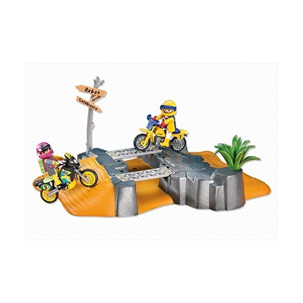 Playmobil - 7396 - Pilote à moto et Piste de Rallye