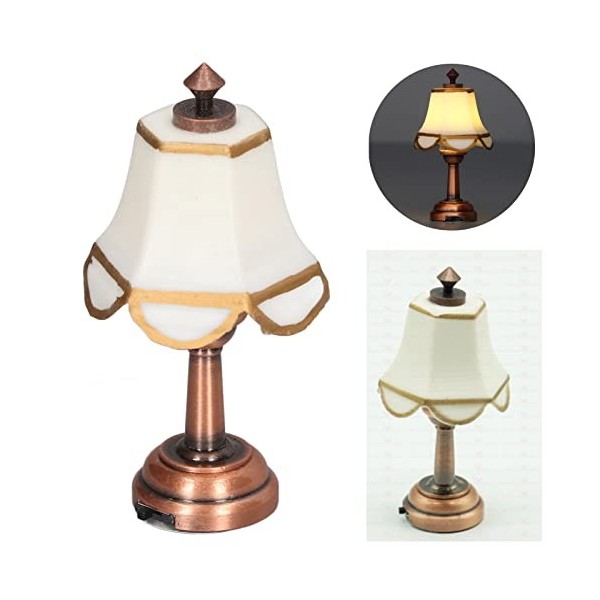 Alomejor Mini Lampadaire pour Maison de Poupée, éclairage Miniature LED pour Poupées, Lumière Fonctionnelle à Piles, Accessoi