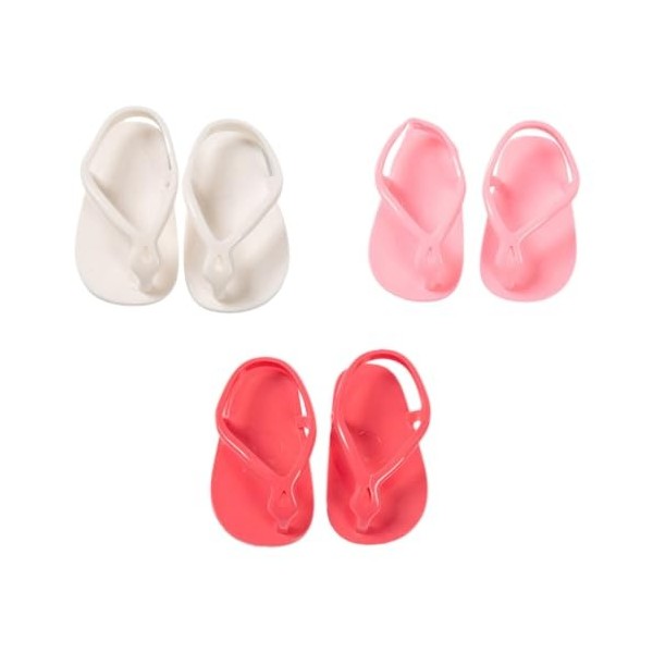 ERINGOGO 3 Paires De Chaussures De Poupées Accessoires De Poupée De Fille Chaussures Dété Sandales Pantoufles Tongs De Plage