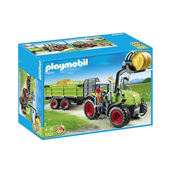 Playmobil - 5121 - Jeu de construction - Grand tracteur avec remorque
