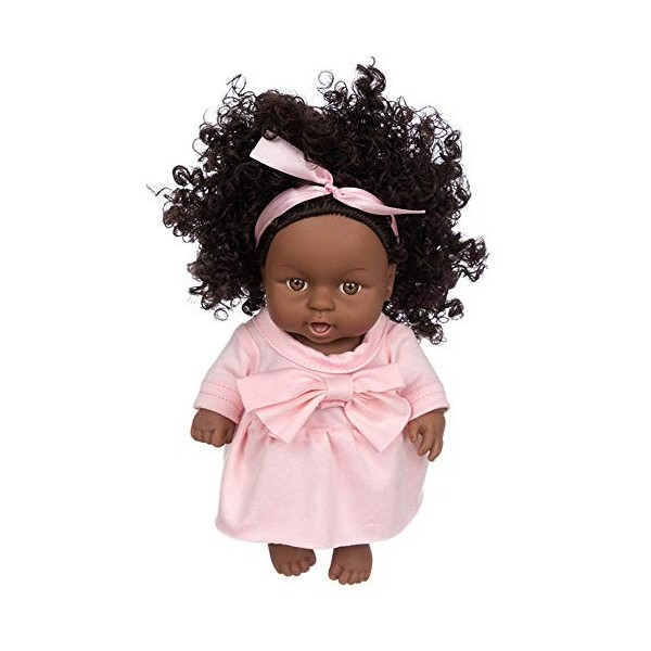 Uteruik Poupée noire de 20,3 cm avec robe et bandeau, cadeau danniversaire pour enfants, garçons, filles, tout-petits C 