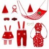 NIDONE Accessoires de poupée Elfe de Noël Ensemble avec des vêtements de fusée enveloppe de Noël Elfe, 11pcs / Set
