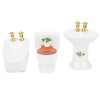 Alomejor Ensemble de Salle de Bain Miniature pour Maison de Poupée, avec Baignoire, Toilettes et évier en Céramique, pour Une