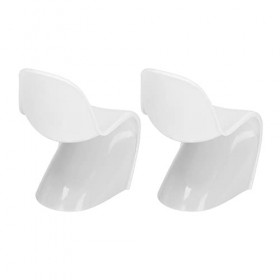 Jauarta 2 Pièces Chaise Miniature échelle 1/6 décontracté Style Mignon Bricolage Petite Matière Plastique 14x9x8 Cm Maison de