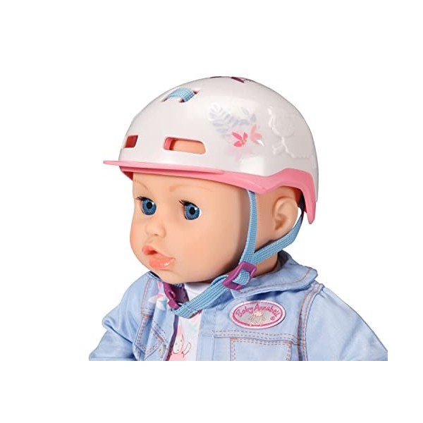 Baby Annabell Active Casque de Cycliste – Poupées de 43 cm – Doté d’Un Motif Floral, lanière & Coupe-Vent-pour Les Petites Ma