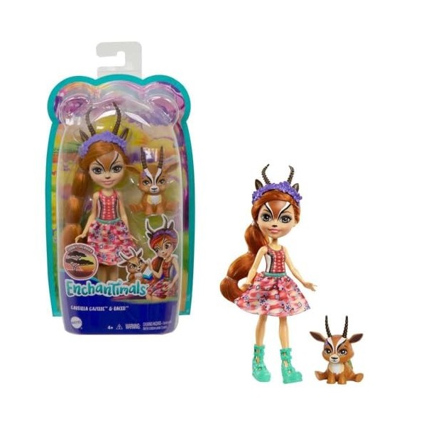 ENCHANTIMALS Enchantimals - poupée Balade Zèbre et sa grande amie zèbre Hoofette, Plastique, Assorti, 6