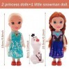 ZGCXRTO 3pcs Poupée Reine des Neiges, Neige et Glace Poupée Princesse, Princesse des Glaces Doll Set for Kids 3 and Up 6.29i