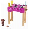 Barbie Mobilier pour poupée coffret Babyfoot avec figurine chien, accessoires inclus, jouet pour enfant, GRG77