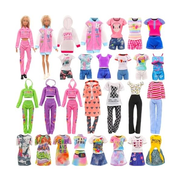 Festfun 10 Vêtements de Poupée de 11,5 Pouces 4 Robes Chics 2 Tenues 4 Habits de Poupée de 11,5 Pouces Poupée Non Incluse 