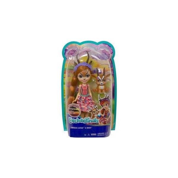cavernedesjouets Coffret pour enchantimals Poupee Gabriella + Spotter la Gazelle - Figurine 15cm avec Animal - Set Mini-Poupe