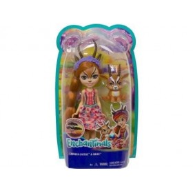 cavernedesjouets Coffret pour enchantimals Poupee Gabriella + Spotter la Gazelle - Figurine 15cm avec Animal - Set Mini-Poupe