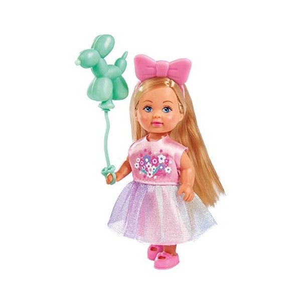 Simba 105733474 - Poupée Evi Love Balloon dans Une Jolie Robe avec nœud dans Les Cheveux et Le Ballon, il ne sagit Que dun 