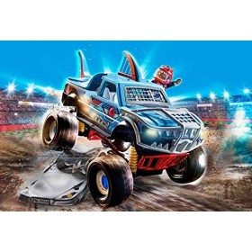Playmobil® Stuntshow Lot de 2 Articles 70550 70554 Monster Truck Requin + Véhicule et Pompier