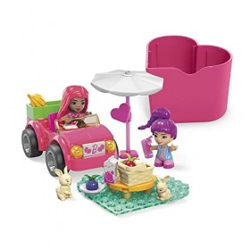 MEGA Barbie Coffret de Construction Road Trip en Décapotable avec 2 mini-poupées Barbie Color Reveal en 3 parties à assembler
