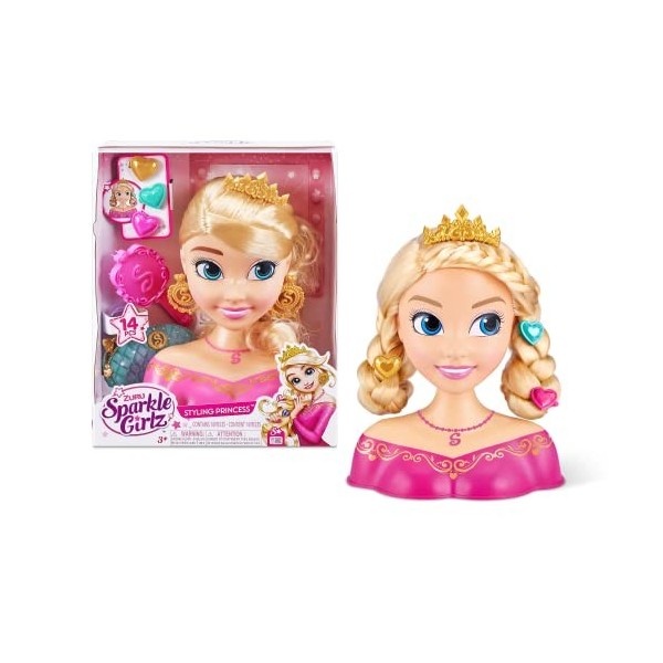 ZURU Sparkle Girlz- Sparkle Girlz Princesse Doll 10097 Tête à coiffer, Multicolore